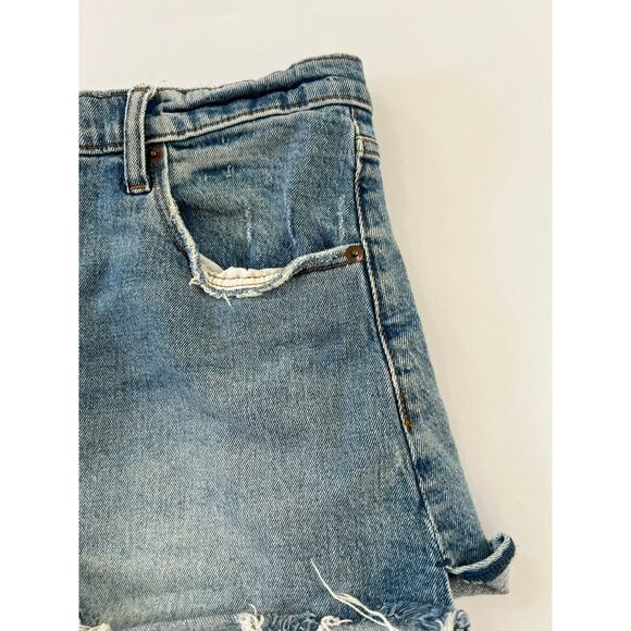 Abercrombie & Fitch High Rise Cutoff Blue Denim Shorts Womens Size 30 - Picture 8 of 13
